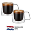Hand-blown Double-Walled Glasses With Handle - 150ML - Set of 2