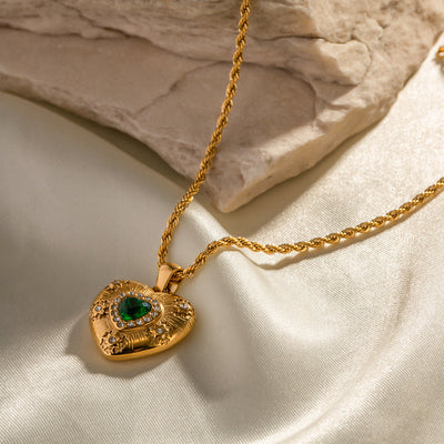 Caelus Kuld Halsband z Wzorem Serca