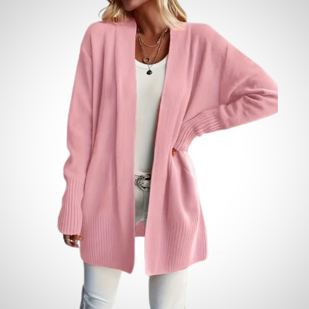 Wajda™ – Damski, dziany kardigan z otwartym przodem