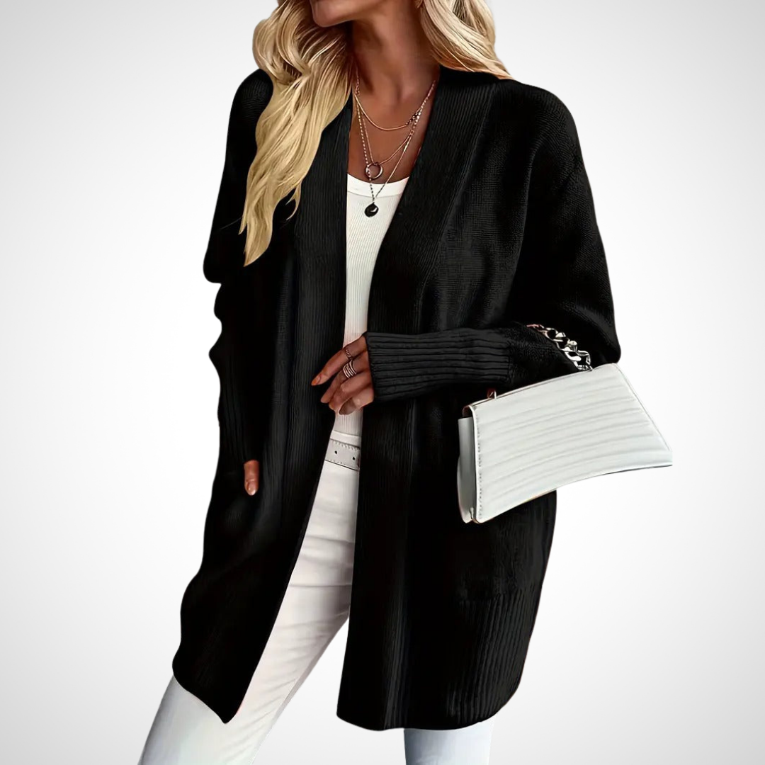 Wajda™ – Damski, dziany kardigan z otwartym przodem