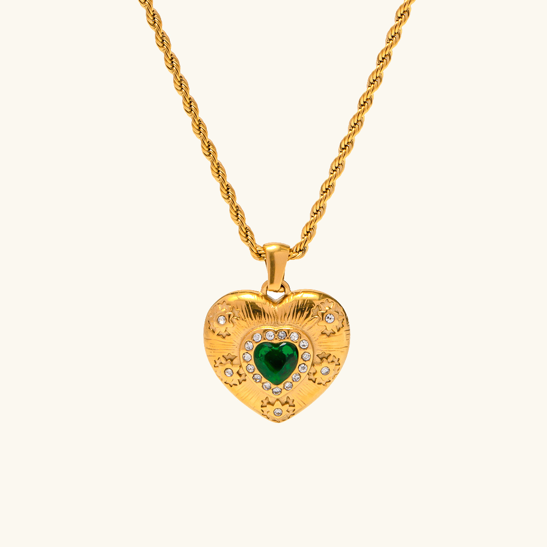 Caelus Kuld Halsband z Wzorem Serca